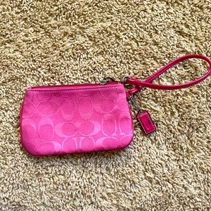 Pink Classic Coach Wristlet